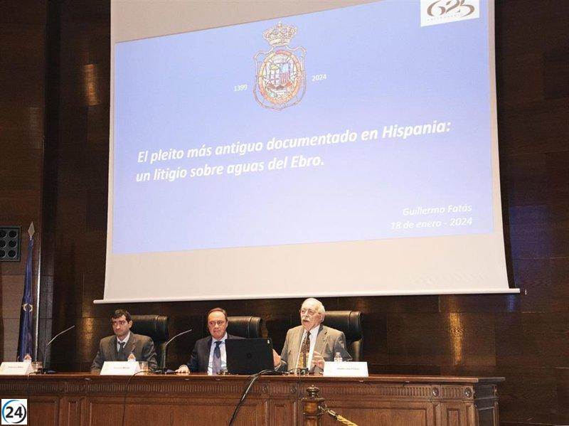 Inicio del aniversario del Colegio de Abogados de Zaragoza con histórico litigio sobre el Ebro