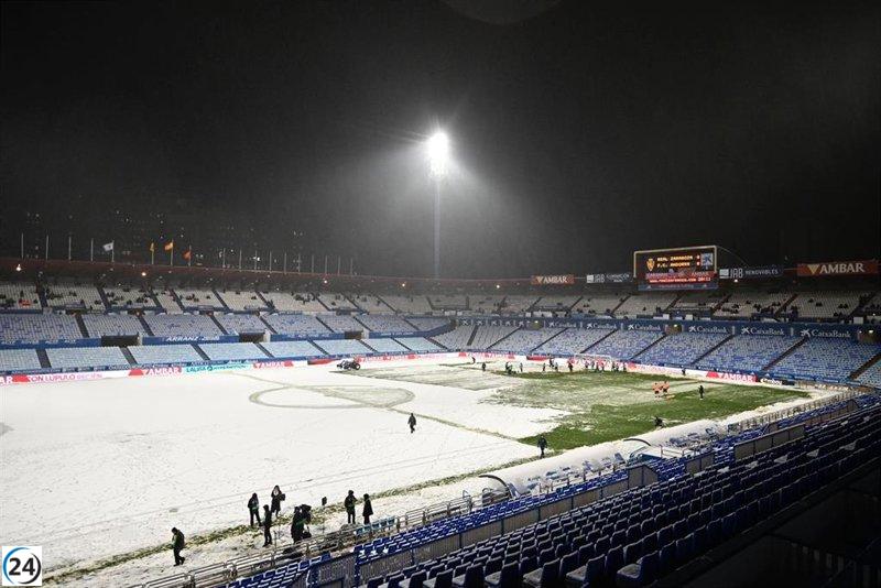El Real Zaragoza vs Andorra postergado por las adversas condiciones climáticas se realizará este sábado en La Romareda.