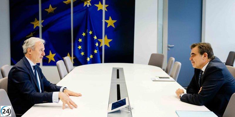 Azcón insta al vicepresidente de la Comisión Europea a priorizar las conexiones transfronterizas necesarias para Aragón