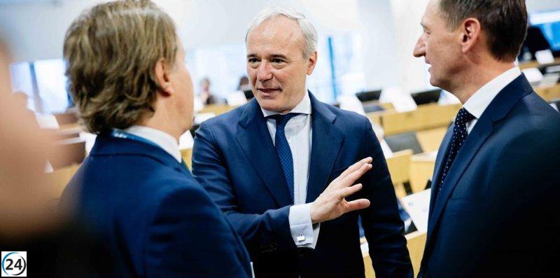 Jorge Azcón busca hacer oír a Aragón en el Parlamento Europeo