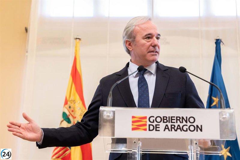 Azcón afirma que Aragón recupera su prestigio a nivel mundial con el nuevo centro logístico de Inditex en Malpica.