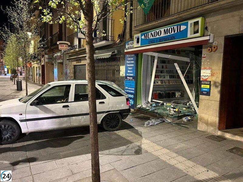 Individuo detenido en Huesca por estrellar coche robado contra tienda y robar tecnología