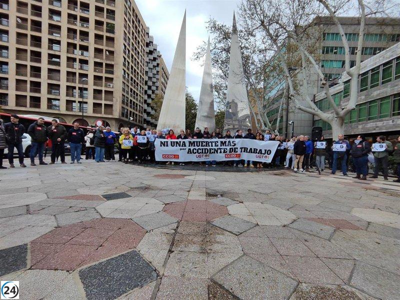 UGT y CCOO piden medidas urgentes de seguridad laboral tras la muerte de un trabajador en una balsa de riego en Épila.
