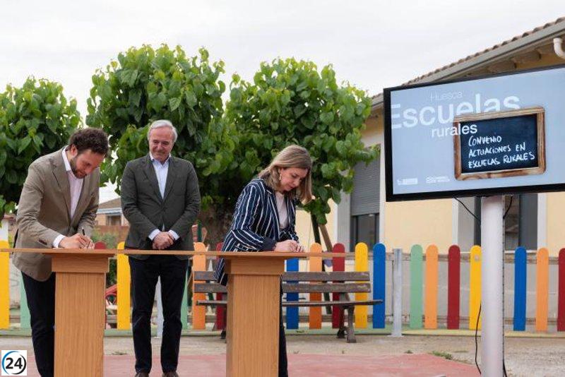 Acuerdo entre Gobierno de Aragón y DPH destinará un millón de euros anuales a la educación rural en la provincia.