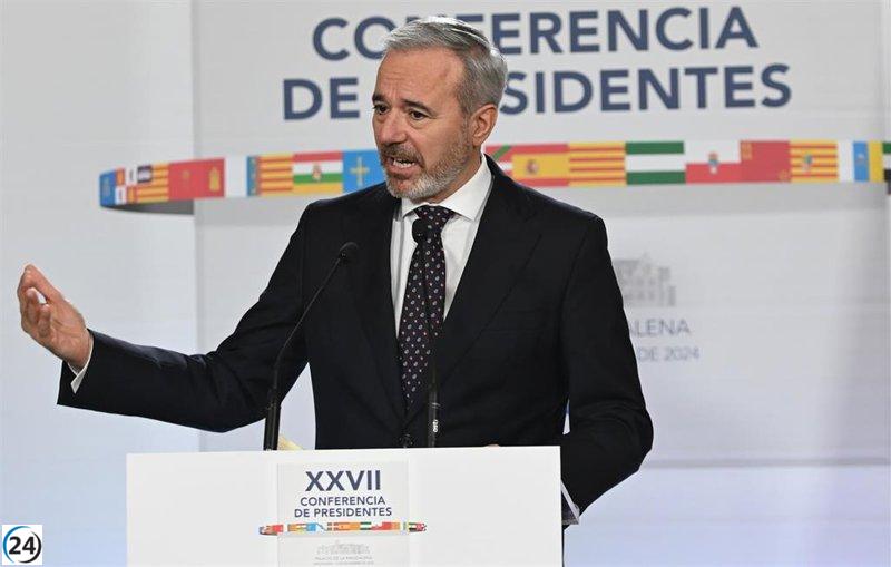 Azcón critica a Sánchez por rechazar acuerdos y la financiación preferencial.