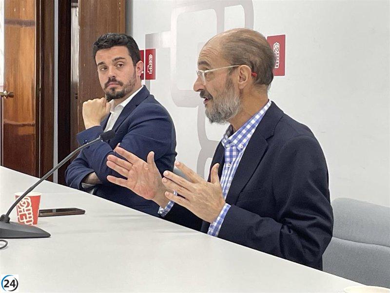 Lambán elogia a Villagrasa como un candidato sobresaliente y futuro líder del PSOE Aragón.