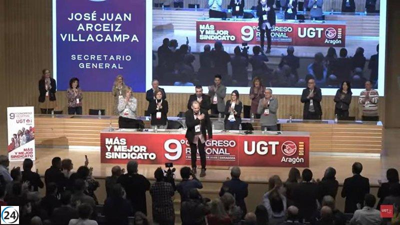 Arceiz reitera su liderazgo en UGT Aragón por cuatro años, buscando ampliar su influencia en empresas y áreas regionales.