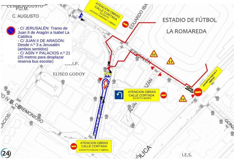 Obras paralizan la movilidad en la Universidad, el Centro, el Casco Histórico, Valdefierro y Casetas.