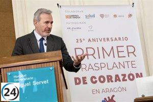 Azcón elogia la entrega de donantes y familias en el 25º aniversario del primer trasplante de corazón.