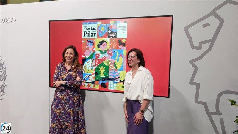 El cartel de las Fiestas del Pilar 2025 revela 'Fragmentos del Pilar' como su obra central.