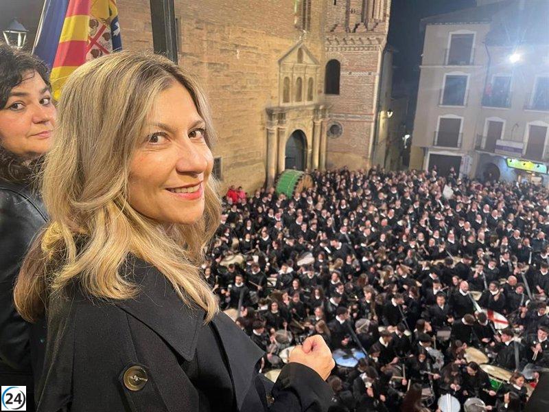 Mar Vaquero destaca a Aragón como un centro cultural atractivo tras su visita a Albalate.