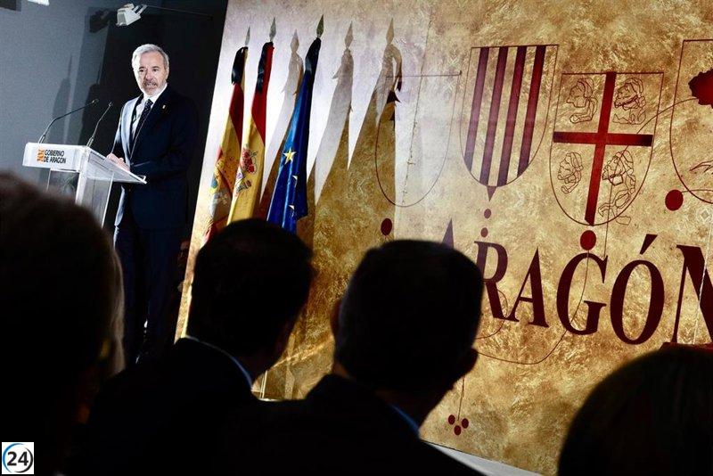 Azcón critica en Huesca la inacción del Gobierno central en infraestructuras clave.