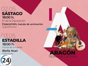 Aragón celebra su herencia cultural con espectáculos de teatro, música folk y rap en Sástago, Estadilla y Azuara.
