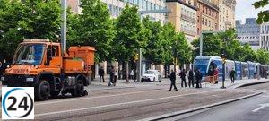 Problemas técnicos detienen el tranvía entre César Augusto y Gran Vía.