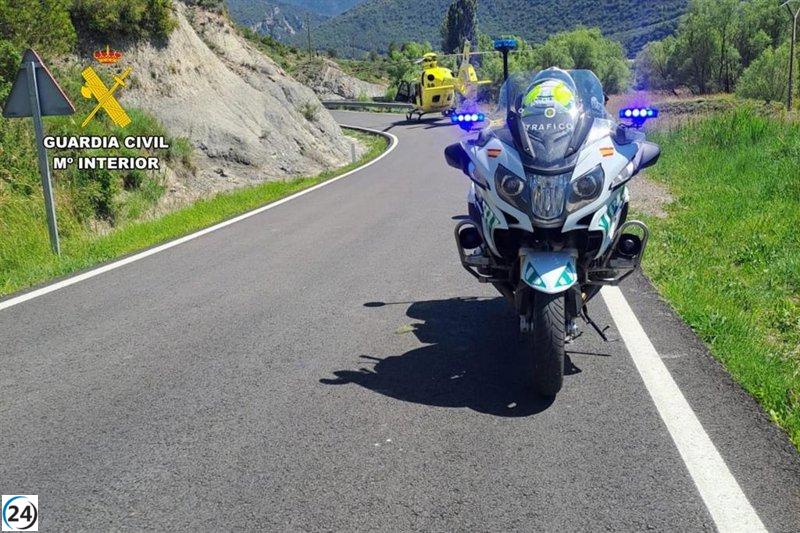 Graves lesiones tras accidente de motociclistas en Huesca.