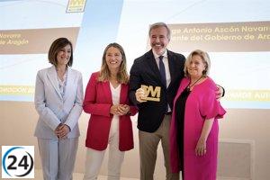 Azcón en los Premios AMMDE: Aragón busca destacar en automoción y en equidad.