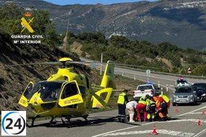 Mujer gravemente herida en choque vehicular en Tierrantona, Huesca.