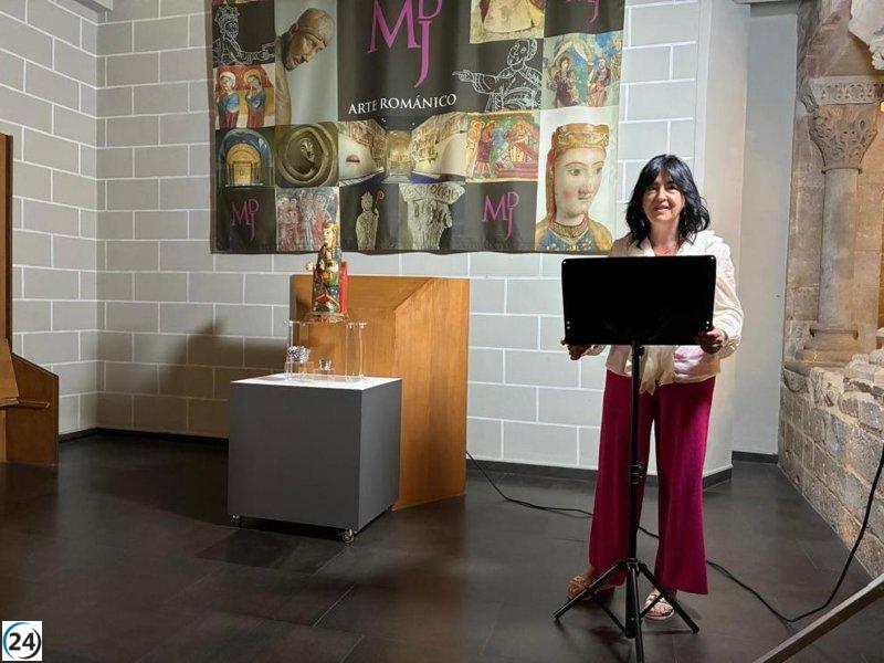 Virgen de Ubieto restaurada exhibida en el Museo Diocesano de Jaca.