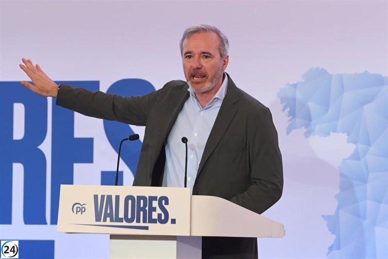 Azcón exige respuestas sobre el futuro escándalo de corrupción y convoca a una manifestación en Madrid el 8 de junio.