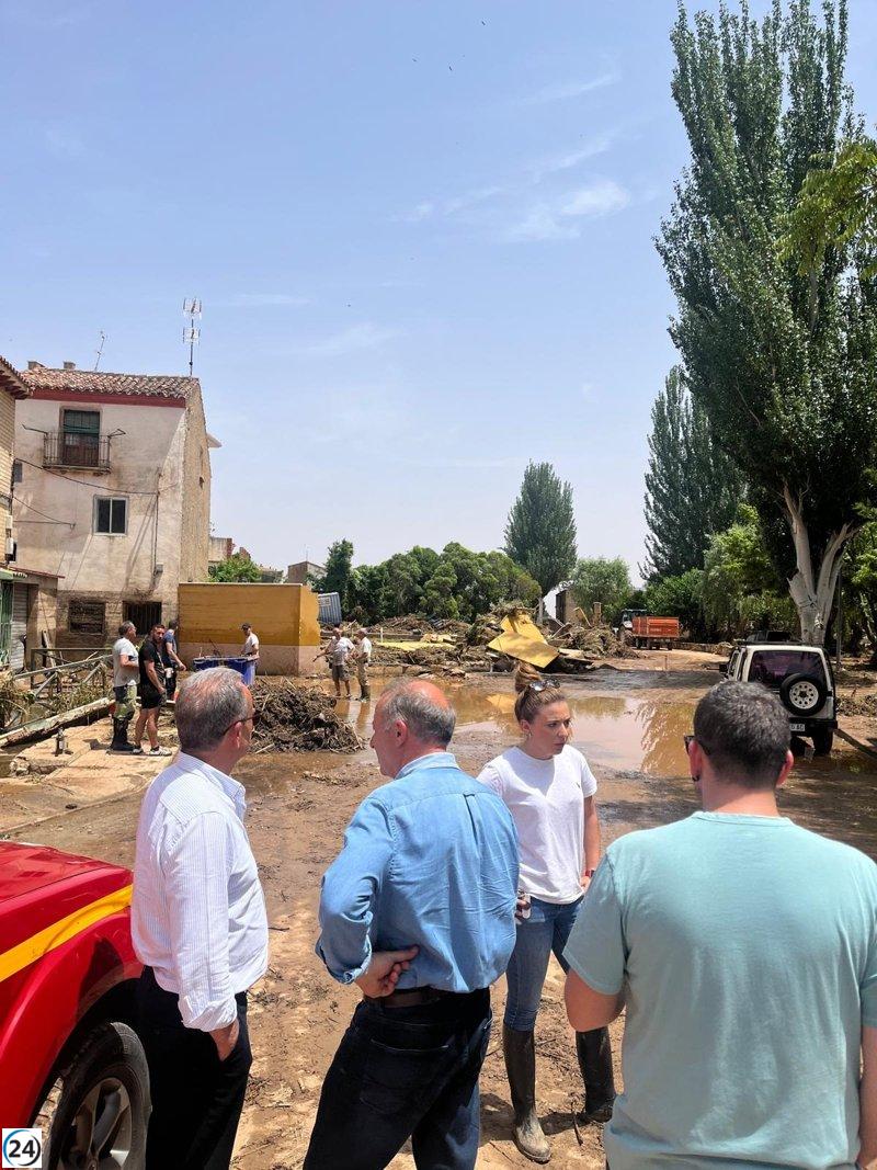 El presidente de DPZ recorre municipios golpeados por tormentas.