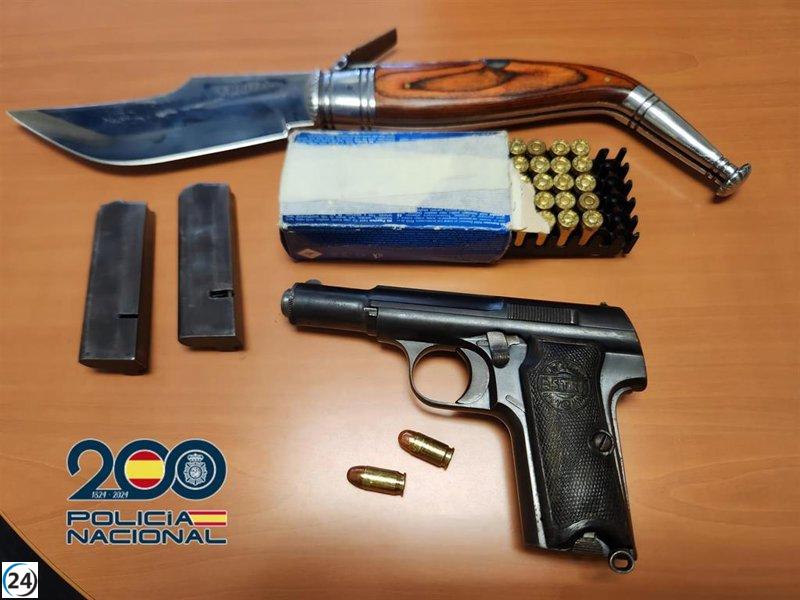 Atracador de renombre capturado en Zaragoza por posesión ilegal de armas.