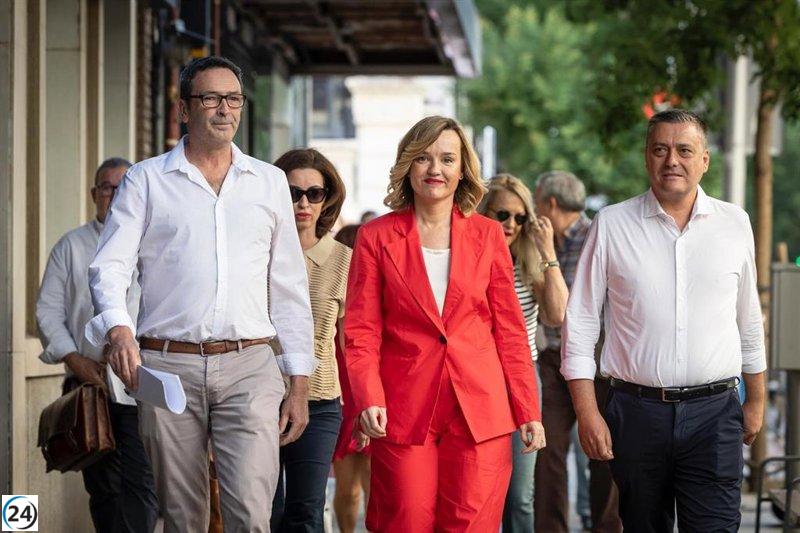 Alegría lleva al Comité Federal el respaldo unánime del PSOE aragonés a Pedro Sánchez.