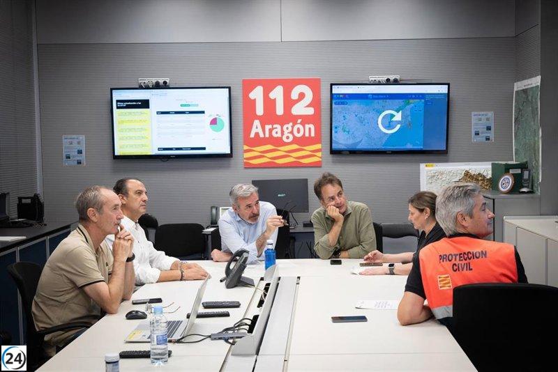 Azcón informa que las tormentas en Aragón no dejaron heridos y elogia la labor de emergencias.
