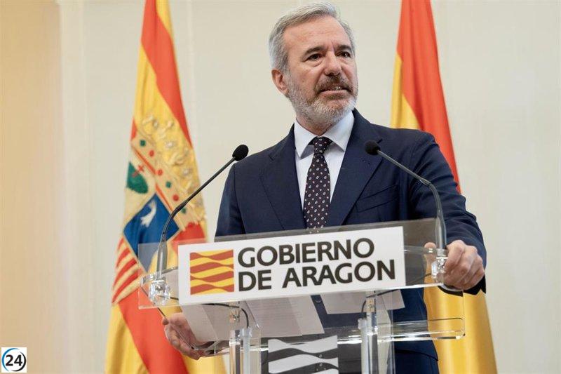 Azcón manifiesta el rechazo decidido del Gobierno aragonés al pacto de Sánchez con Cataluña sobre el IRPF.