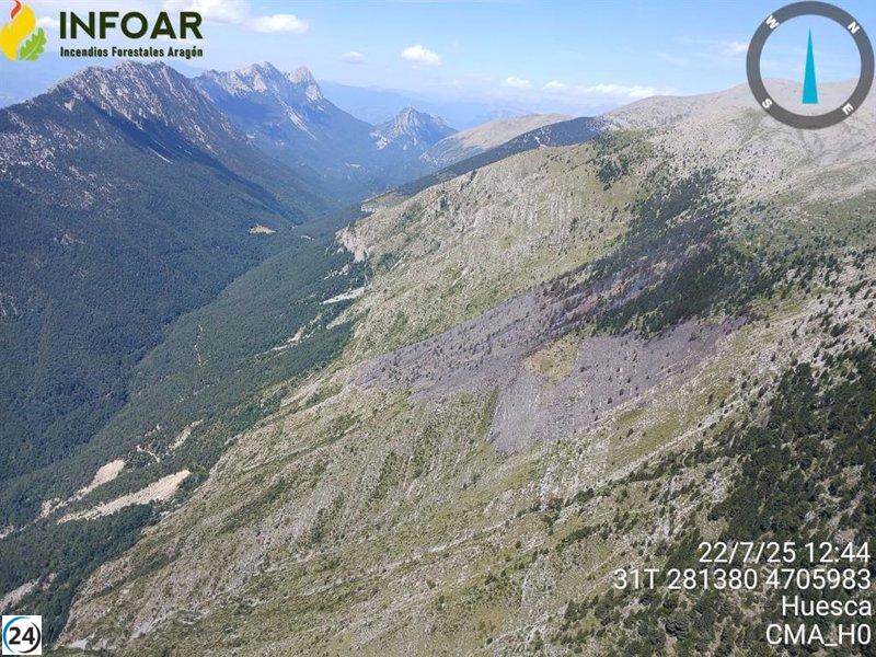 El fuego en Foradada del Toscar está bajo control y el Miteco inicia la retirada de recursos.