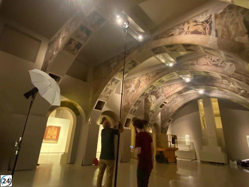 Avances en la fotogrametría de murales en el MNAC por parte de expertos del Gobierno de Aragón.