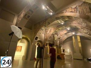 Avances en la fotogrametría de murales en el MNAC por parte de expertos del Gobierno de Aragón.