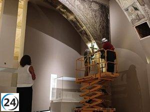 Expertos del Gobierno de Aragón analizan las obras de Sijena en el MNAC.