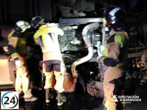 Trágico accidente en la N-122 deja un camionero fallecido en Torrellas.