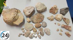Intervención de la Guardia Civil en Villar del Cobo por expolio de bienes geológicos.