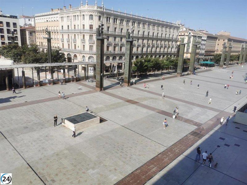 Inician la colocación de cámaras de aforo en la plaza del Pilar.