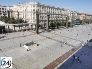 Inician la colocación de cámaras de aforo en la plaza del Pilar.