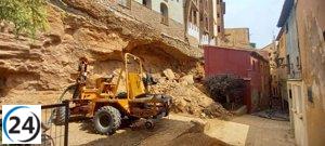 Tarazona inicia las reformas de las Casas Colgadas tras el derrumbe ocasionado por la DANA.