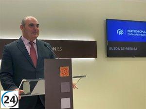 Gracia (PP) resalta el incremento de inspectores laborales bajo la gestión de Azcón.