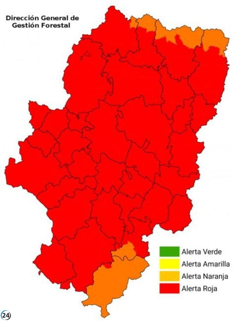 Alerta máxima por incendios forestales se expande por casi toda Aragón.