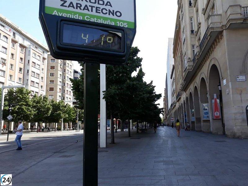 Aemet declara alerta roja en Zaragoza por calor extremo: temperaturas superiores a 42ºC en la Ribera del Ebro.