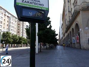 Aemet declara alerta roja en Zaragoza por calor extremo: temperaturas superiores a 42ºC en la Ribera del Ebro.