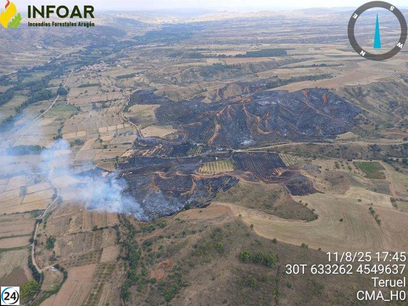 Aragón sufrió la pérdida de 14 hectáreas por tres incendios y dos conatos la semana pasada.
