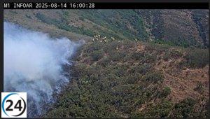 Helicóptero de Ejea regresa tras combatir incendio en Barniedo de la Reina.