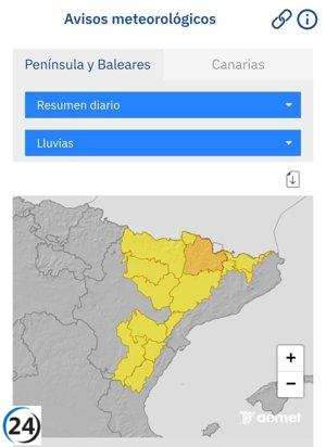 La CHE alerta sobre riesgo de inundaciones en ríos pequeños de Aragón, Castellón, Lleida y Tarragona.