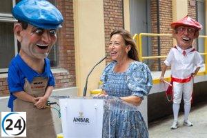 Un nuevo cabezudo en San José rinde tributo al pionero cervecero de La Zaragozana.