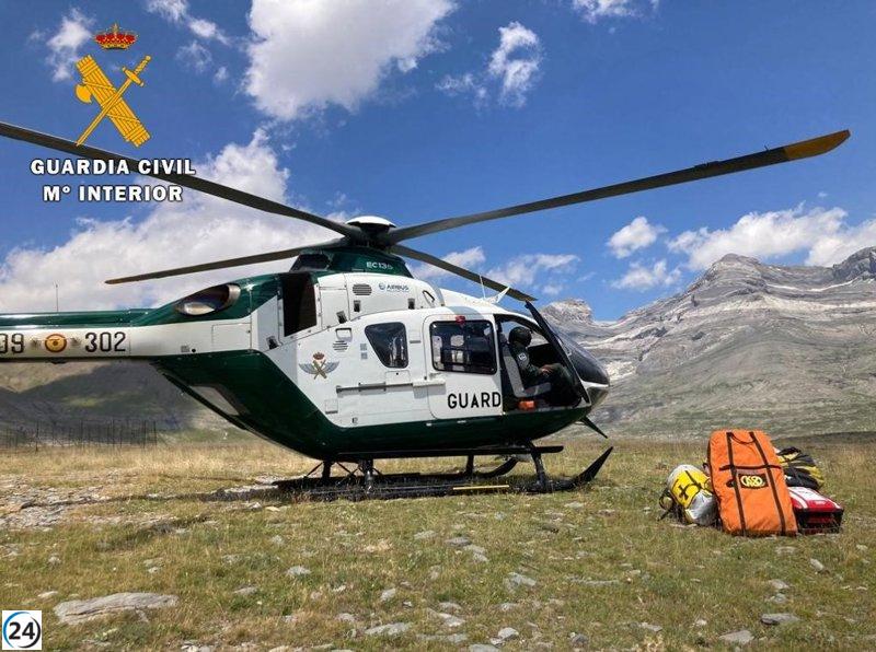 Rescate exitoso de 14 personas por la Guardia Civil en los Pirineos aragoneses este fin de semana.