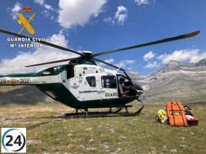 Rescate exitoso de 14 personas por la Guardia Civil en los Pirineos aragoneses este fin de semana.