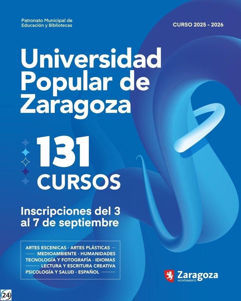 La Universidad Popular de Zaragoza inicia preinscripciones para sus cursos el 3 de septiembre.
