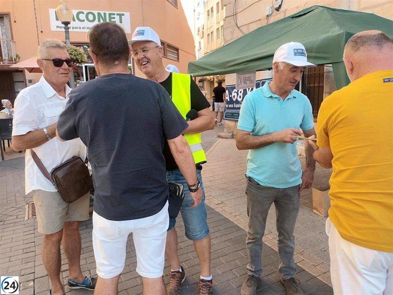 Apoyo en Vinaroz para la construcción de la A-68 por parte de Teruel Existe.