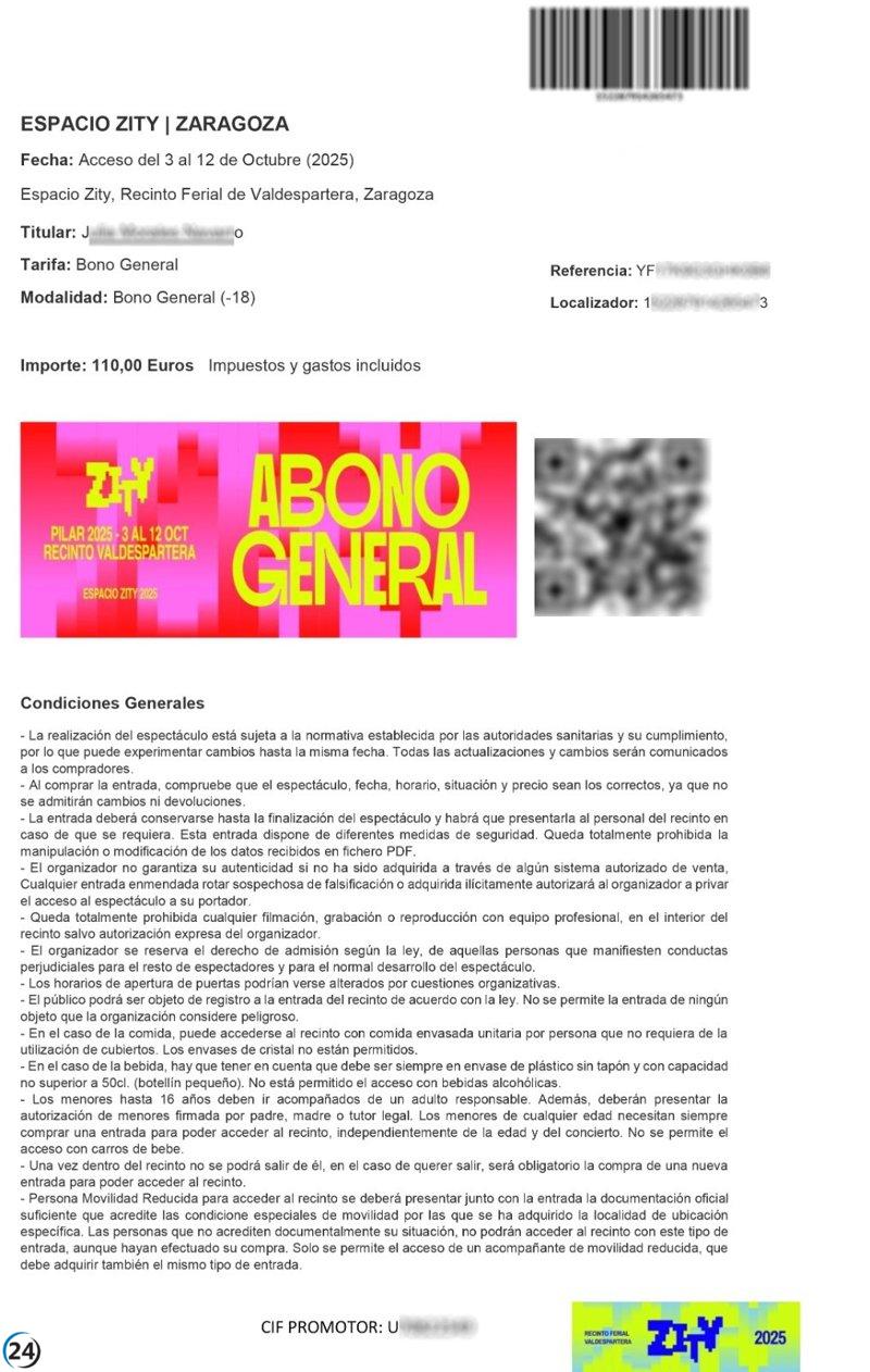 La Guardia Civil desmantela un fraude en la comercialización de abonos para Espacio Zity 2025.
